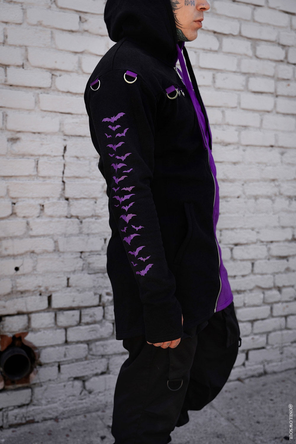 Split Mage Hoodie [Black/Purple]
