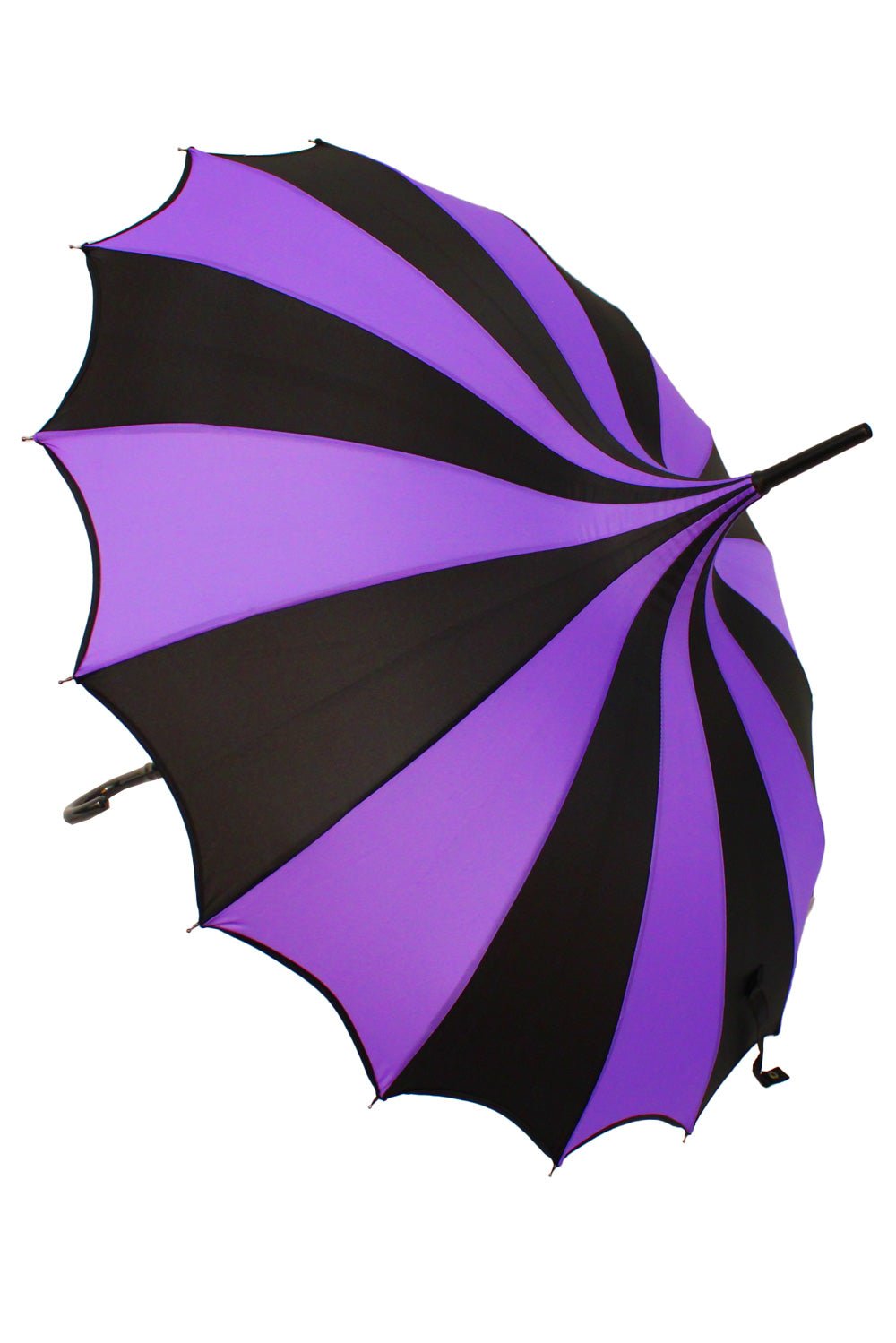 Batwing Pagoda Umbrella BLACK and LIGHT PURPLE