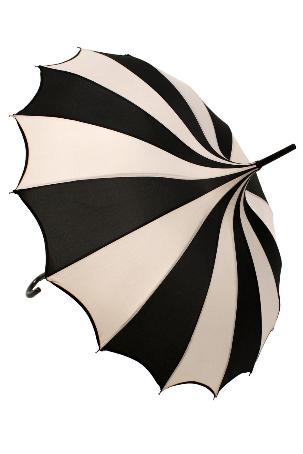Batwing Pagoda Umbrella BLACK and WHITE STRIPED