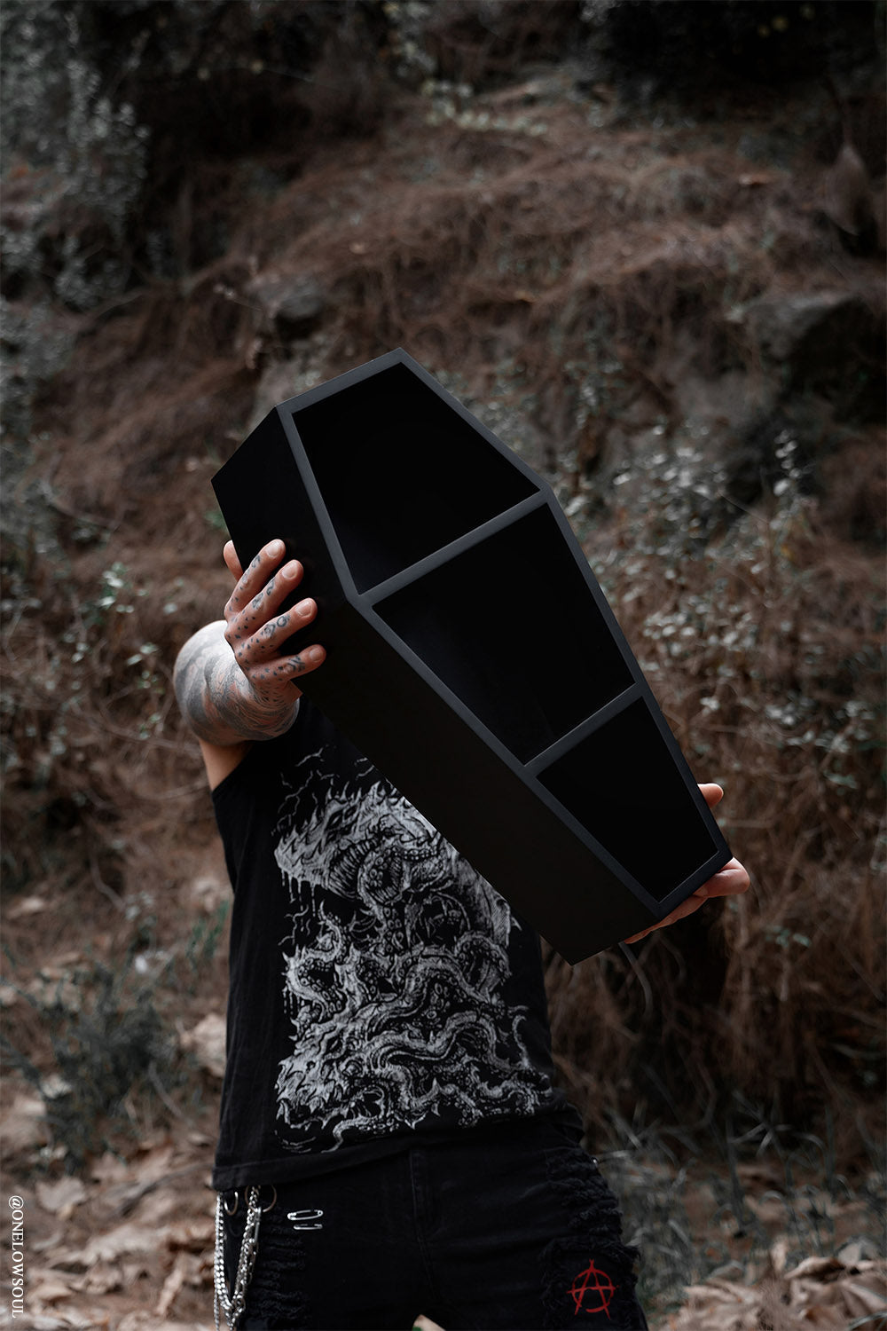 Deluxe Wood 20" Goth Coffin Shelf