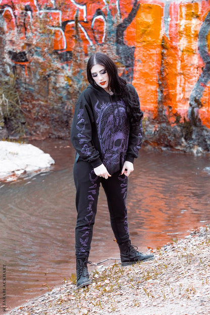 Death Raven Hoodie w/ Crow Sleeves [PURPLE]