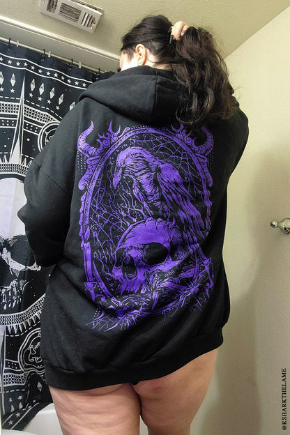 Death Raven Hoodie w/ Crow Sleeves [PURPLE]
