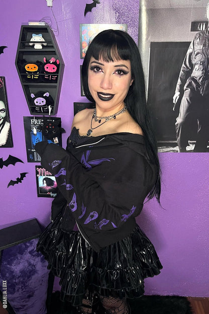 Death Raven Hoodie w/ Crow Sleeves [PURPLE]