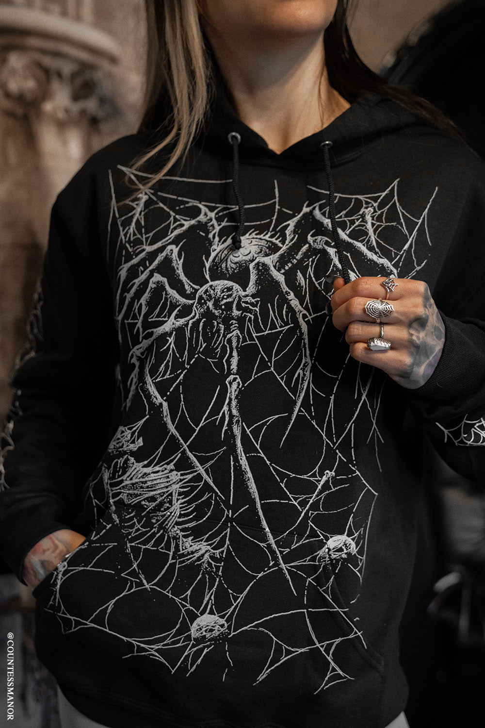 Death Spider Hoodie [Spiderweb Sleeves]