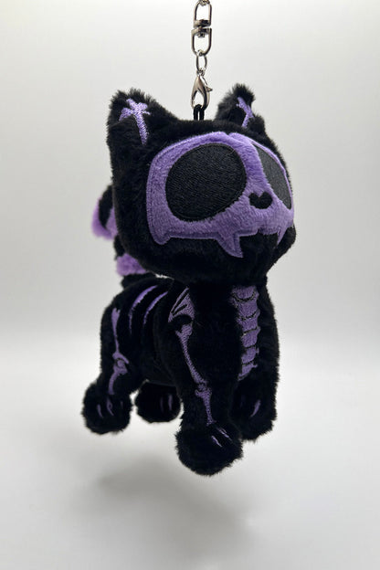 Ultra Violet Skelekitty Plush Keychain