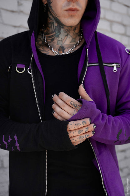 Split Mage Hoodie [Black/Purple]