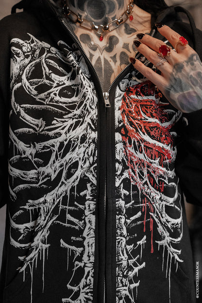 Bleeding Heart Skeleton Hoodie