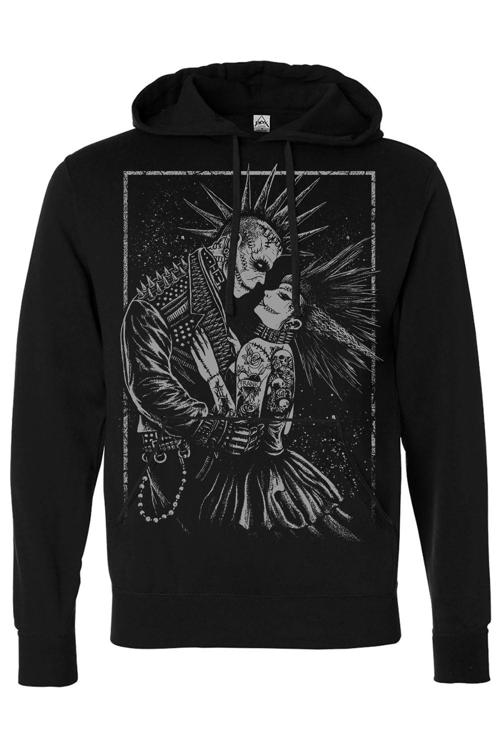Monster Love: Frankenstein & Bride Hoodie [Graveyard Gray]