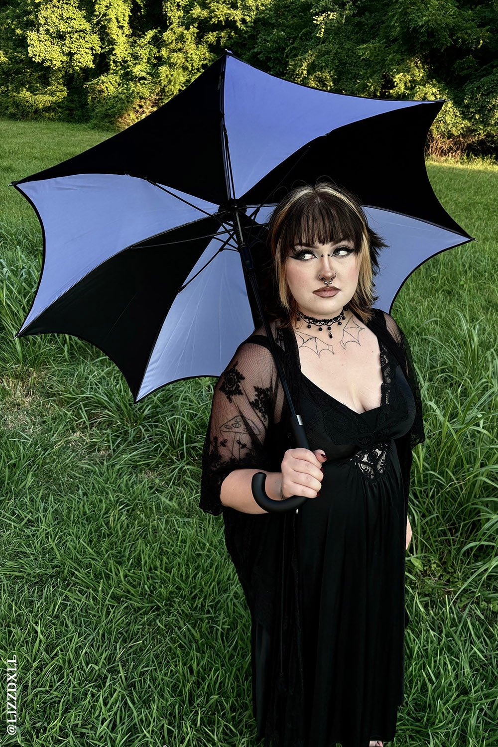 Funeral Procession Umbrella BLACK and PURPLE