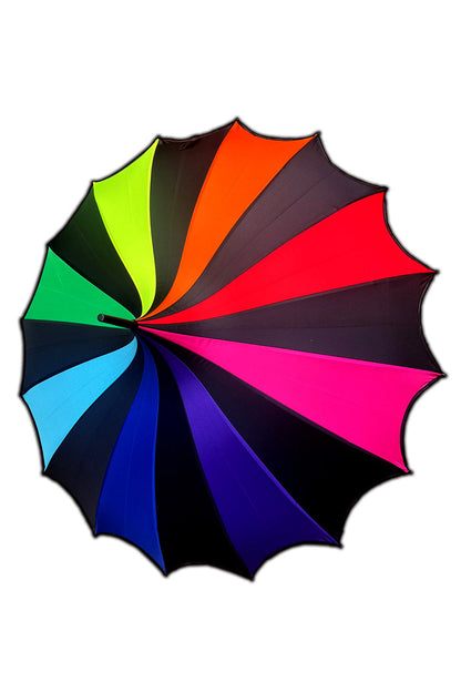 Batwing Pagoda Umbrella Goth Rainbow