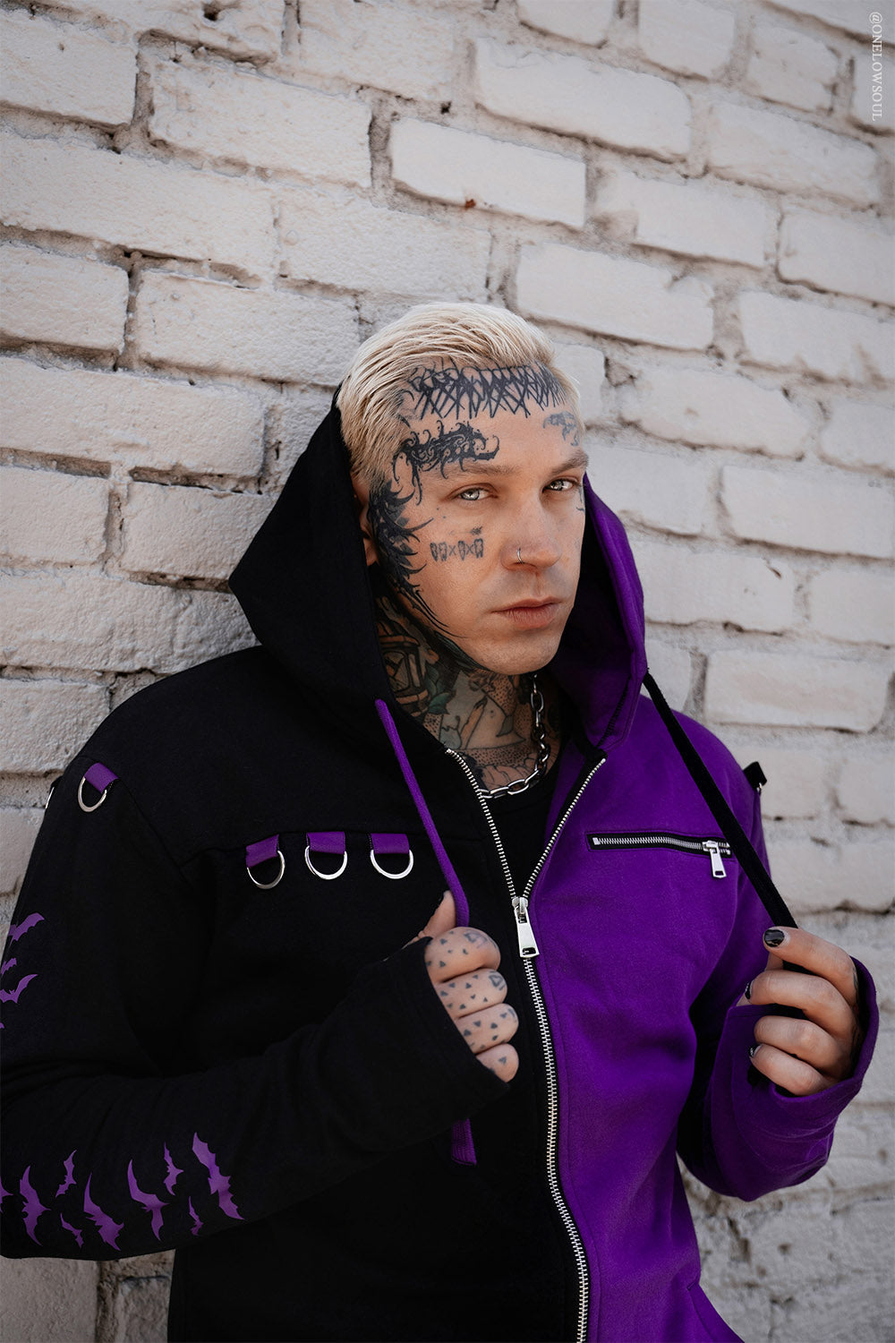 Split Mage Hoodie [Black/Purple]
