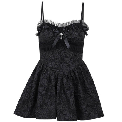 Gothic Rose Lace A Line Party Dress