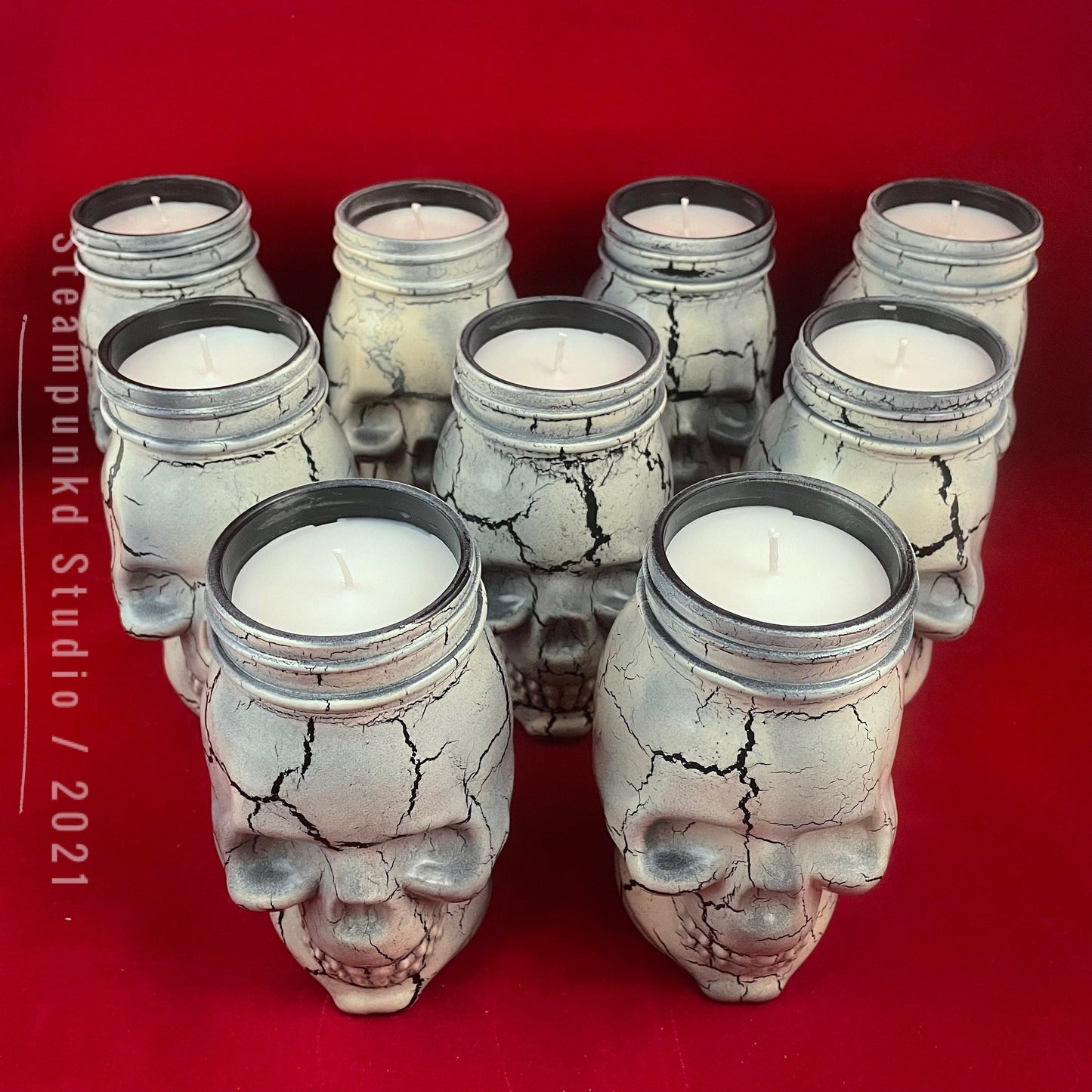 Skull Candle 16oz Unscented Paraffin | Gothic Home Decor | Spooky Halloween Gift