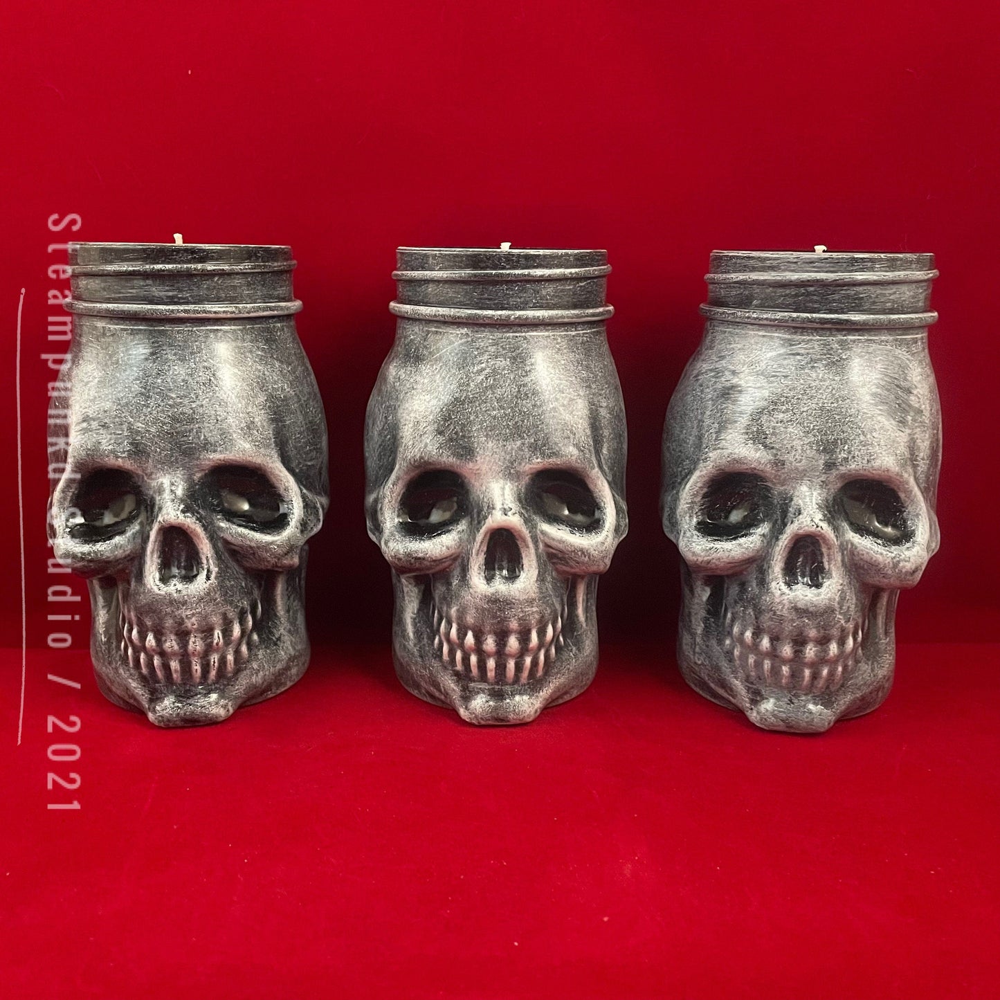 Skull Candle 16oz Unscented Paraffin | Gothic Home Decor | Spooky Halloween Gift