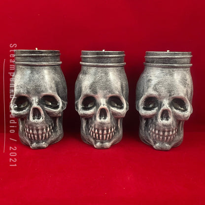 Skull Candle 16oz Unscented Paraffin | Gothic Home Decor | Spooky Halloween Gift