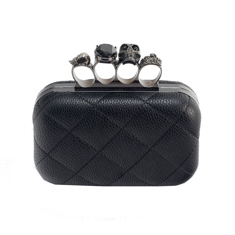 Skull Ring Clutch | Retro Vintage Fashion Evening Bag | Cute Dark Gothic
