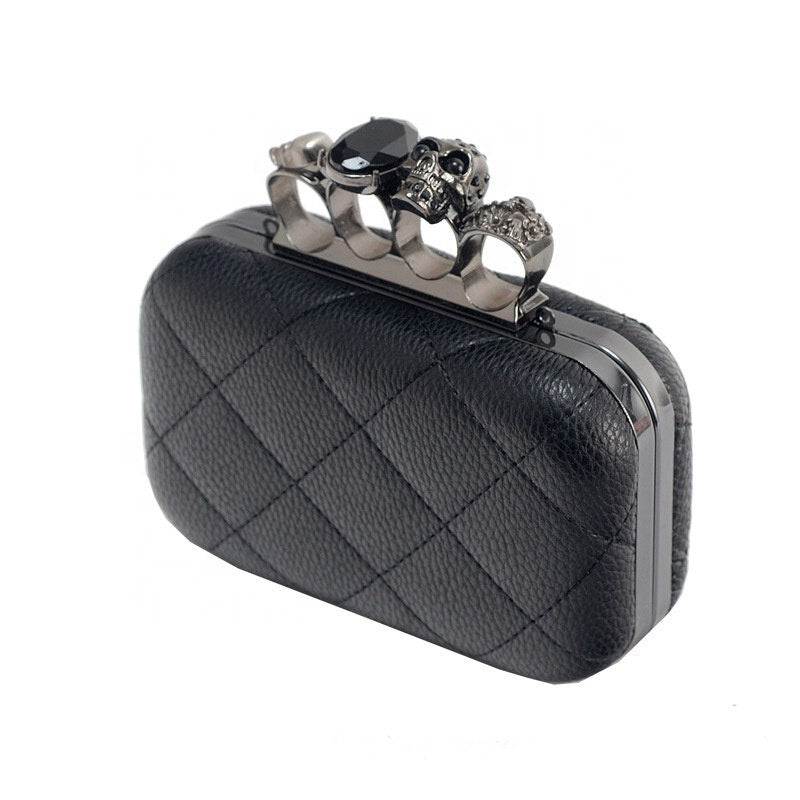 Skull Ring Clutch | Retro Vintage Fashion Evening Bag | Cute Dark Gothic