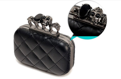 Skull Ring Clutch | Retro Vintage Fashion Evening Bag | Cute Dark Gothic