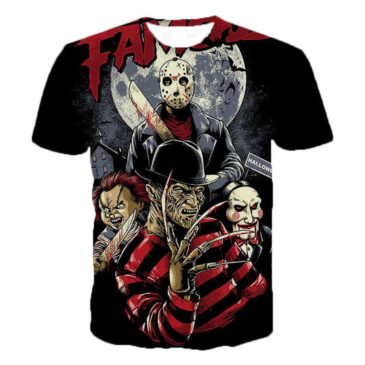 Horror Street Friends T-shirt | Movie Villain | Halloween Dark Gothic Fashion