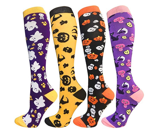 Halloween Knee High Socks | Knitted Compression Socks | Cute Gothic
