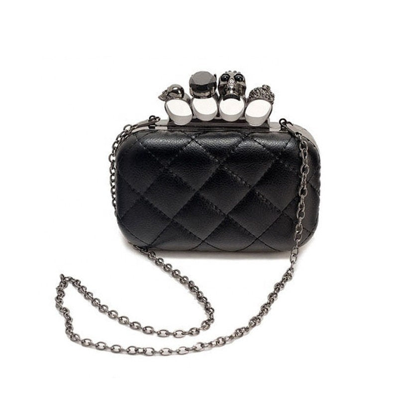 Skull Ring Clutch | Retro Vintage Fashion Evening Bag | Cute Dark Gothic