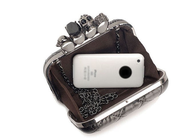 Skull Ring Clutch | Retro Vintage Fashion Evening Bag | Cute Dark Gothic