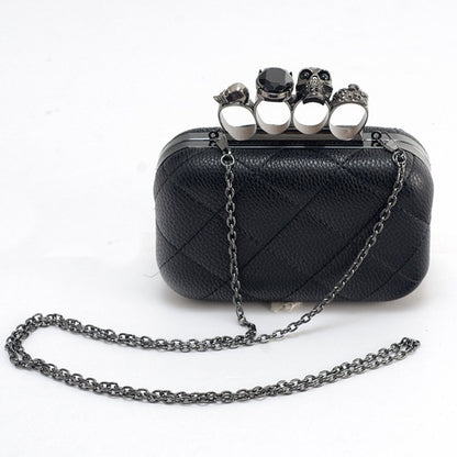 Skull Ring Clutch | Retro Vintage Fashion Evening Bag | Cute Dark Gothic