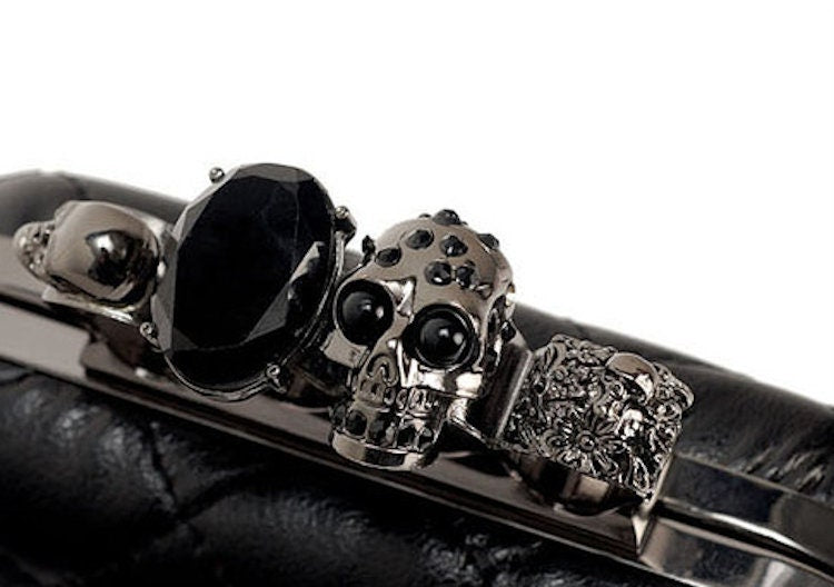 Skull Ring Clutch | Retro Vintage Fashion Evening Bag | Cute Dark Gothic
