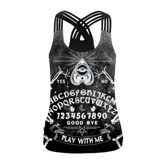 Ouija Board Print Tank Tops | Sleeveless Blouses | Cute Dark Gothic Fashion