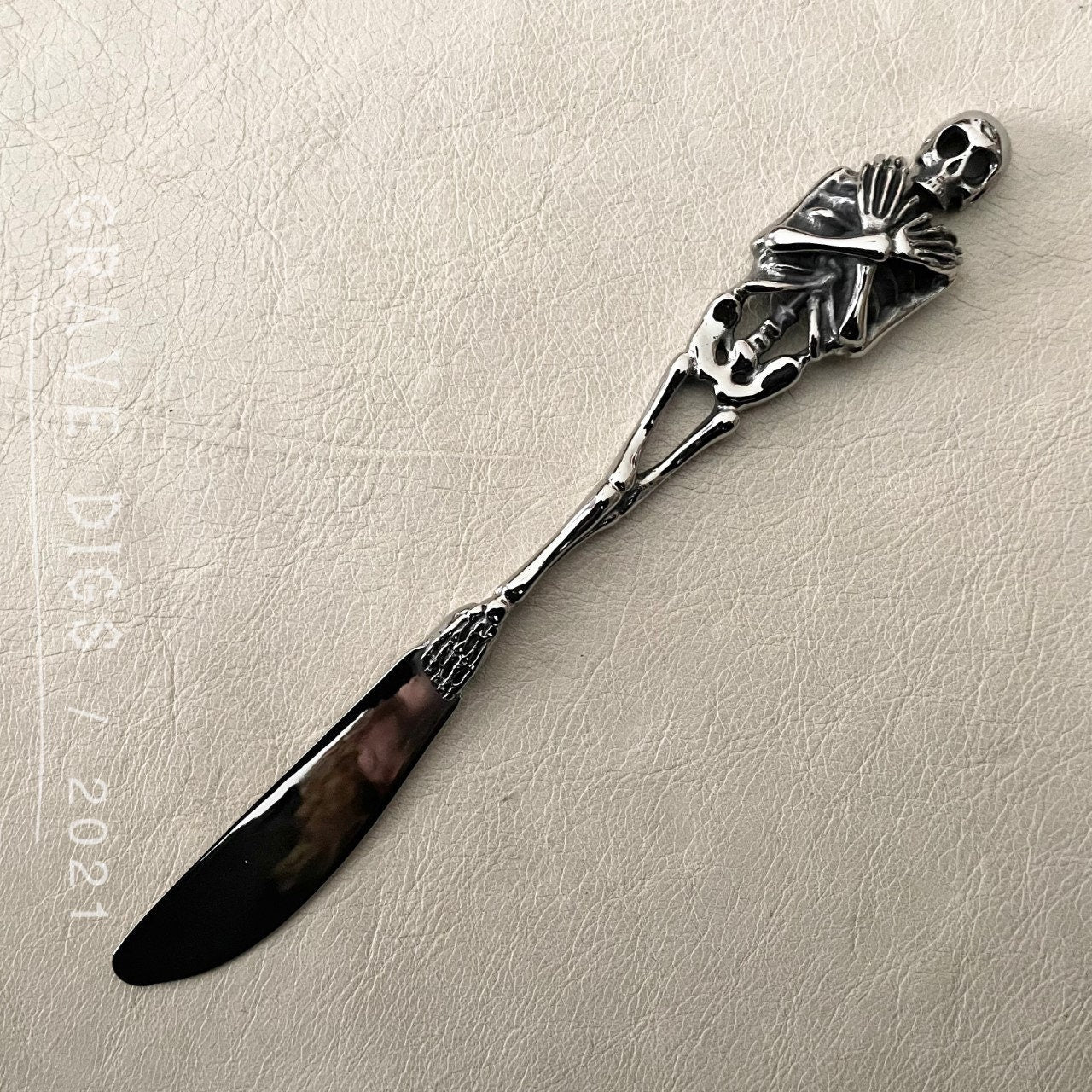 Skeleton Flatware Set | 1 Spoon + 1 Fork + 1 Knife Kitchen Tableware | Gothic Halloween Silverware