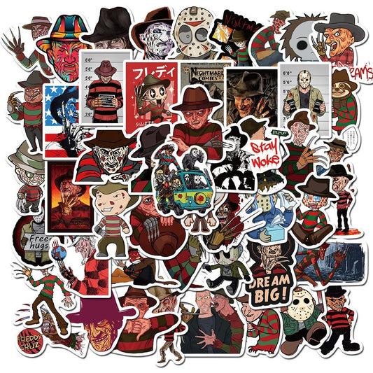 Horror Movie Freddy Krueger Stickers | 50pc Sticker Set