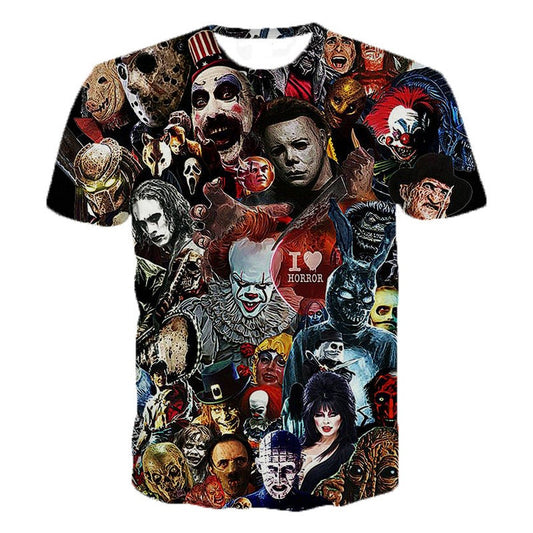 I Love Horror Friends T-shirt | Movie Villain | Halloween Dark Gothic Fashion