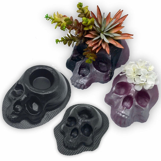 4pc Skull Planter Set
