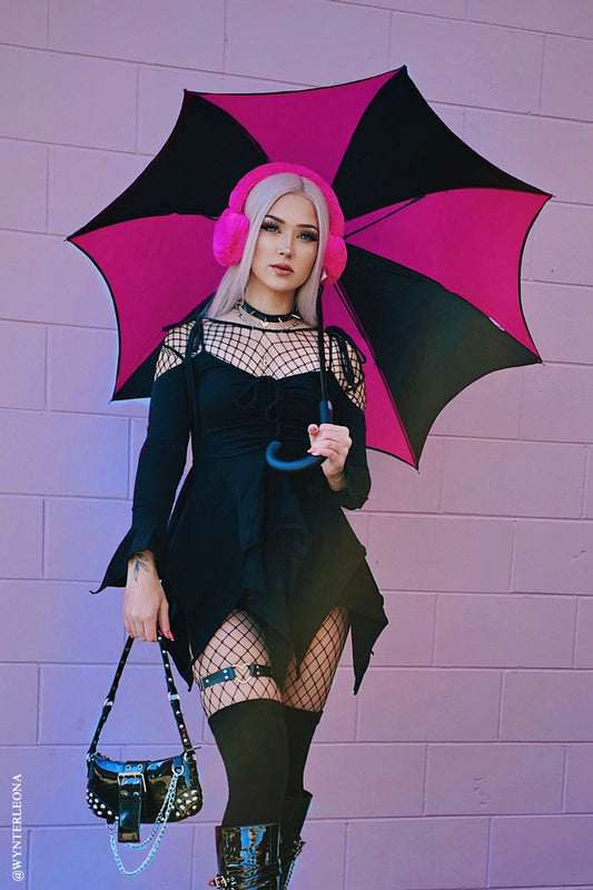 Funeral Procession Umbrella HOT PINK