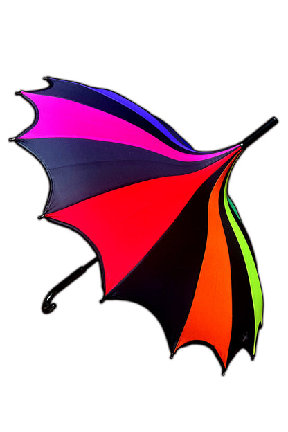 Batwing Pagoda Umbrella Goth Rainbow