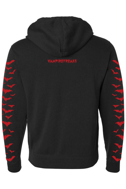 Nosferatu Hoodie w/ Red Bat Sleeves