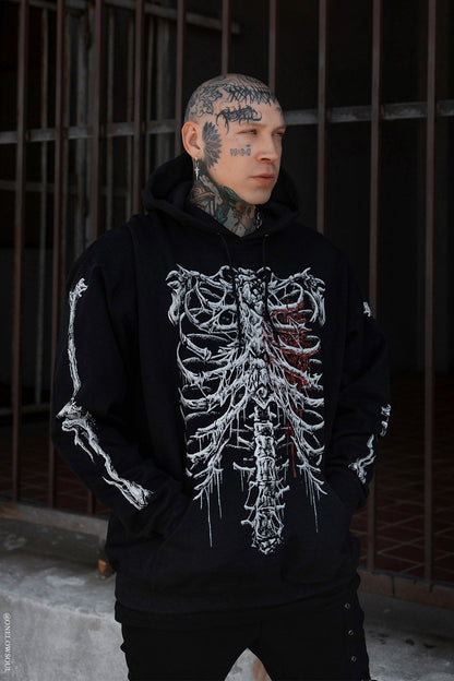 Bleeding Heart Skeleton Hoodie