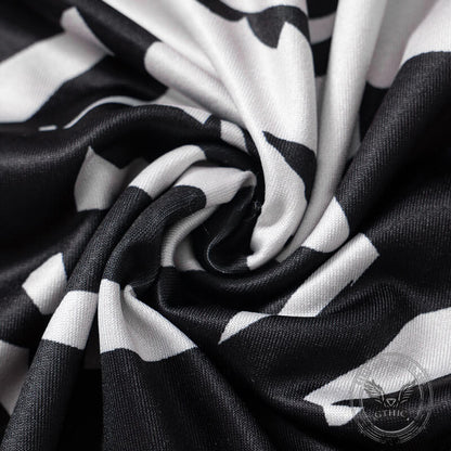 Scary Skeleton Print Polyester Maxi Dress