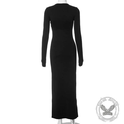 Scary Skeleton Print Polyester Maxi Dress