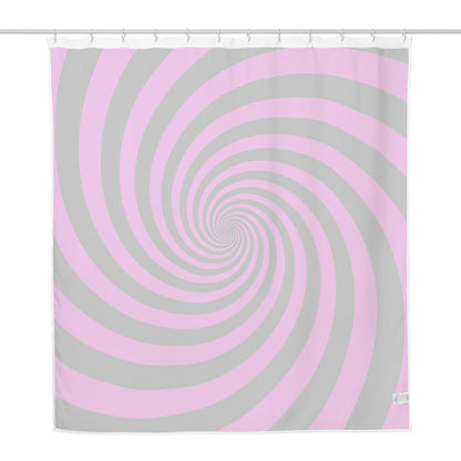 Black and Pink Spiral Shower Curtain