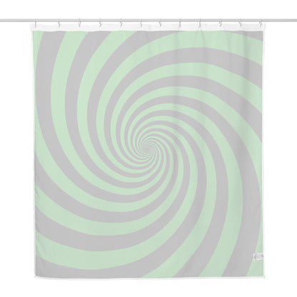 Black and Green Spiral Shower Curtain