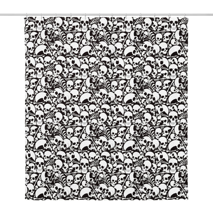 Skull and Bones Ossuary Shower Curtain