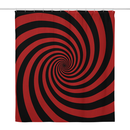 Black and Red Spiral Shower Curtain