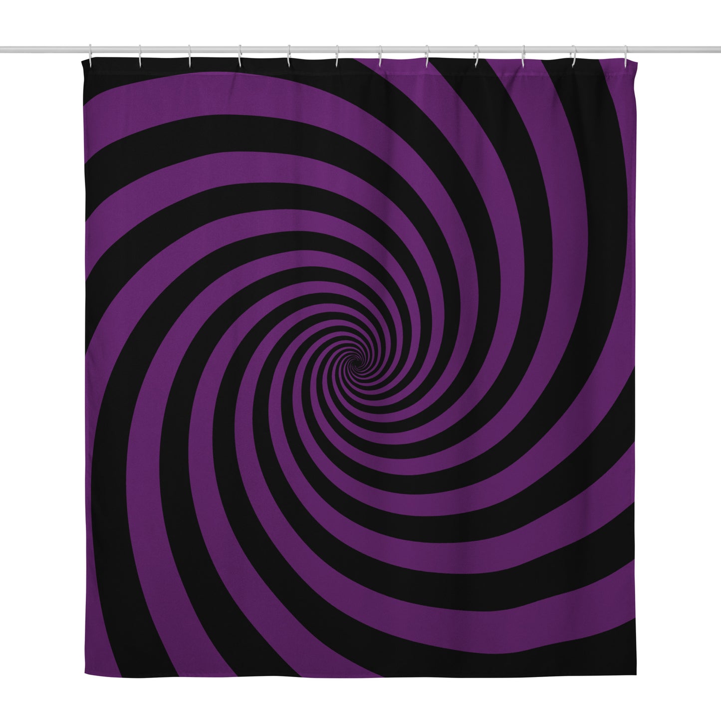 Black and Purple Spiral Shower Curtain
