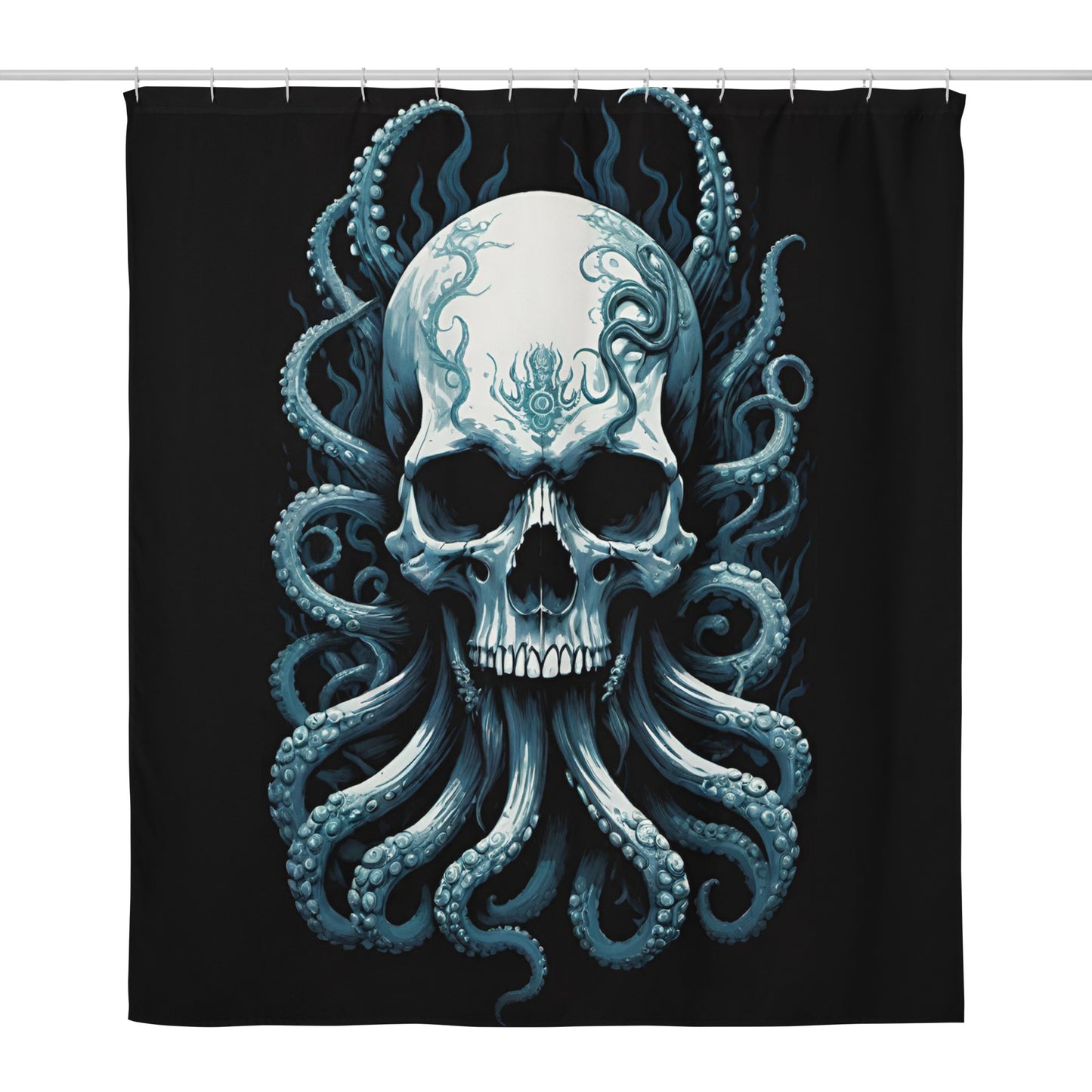 Skull with Octopus Tentacles 3 Shower Curtain