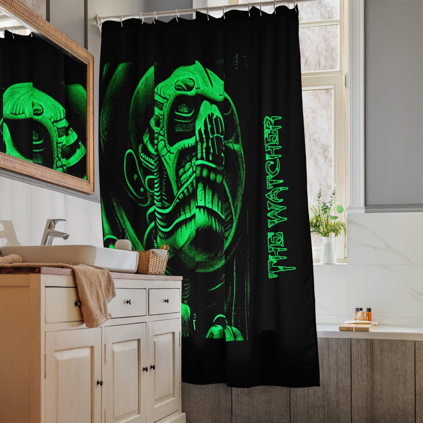 The Watcher of The Paraxas Dimension Shower Curtain
