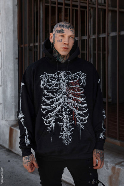 Bleeding Heart Skeleton Hoodie