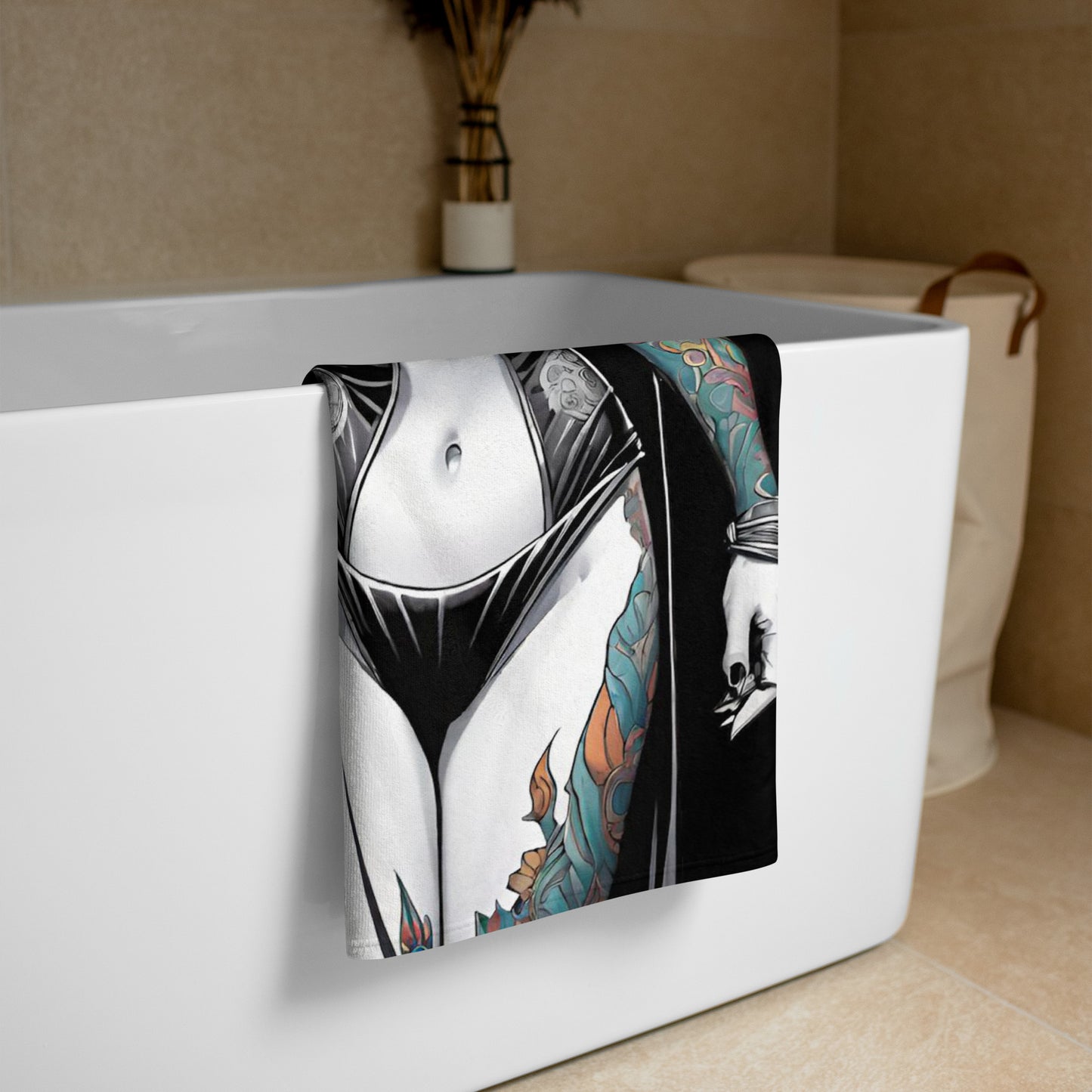 Gothic Sexy Evil Nun 1 Towel