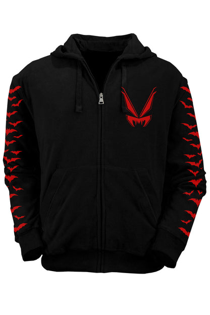 Nosferatu Hoodie w/ Red Bat Sleeves